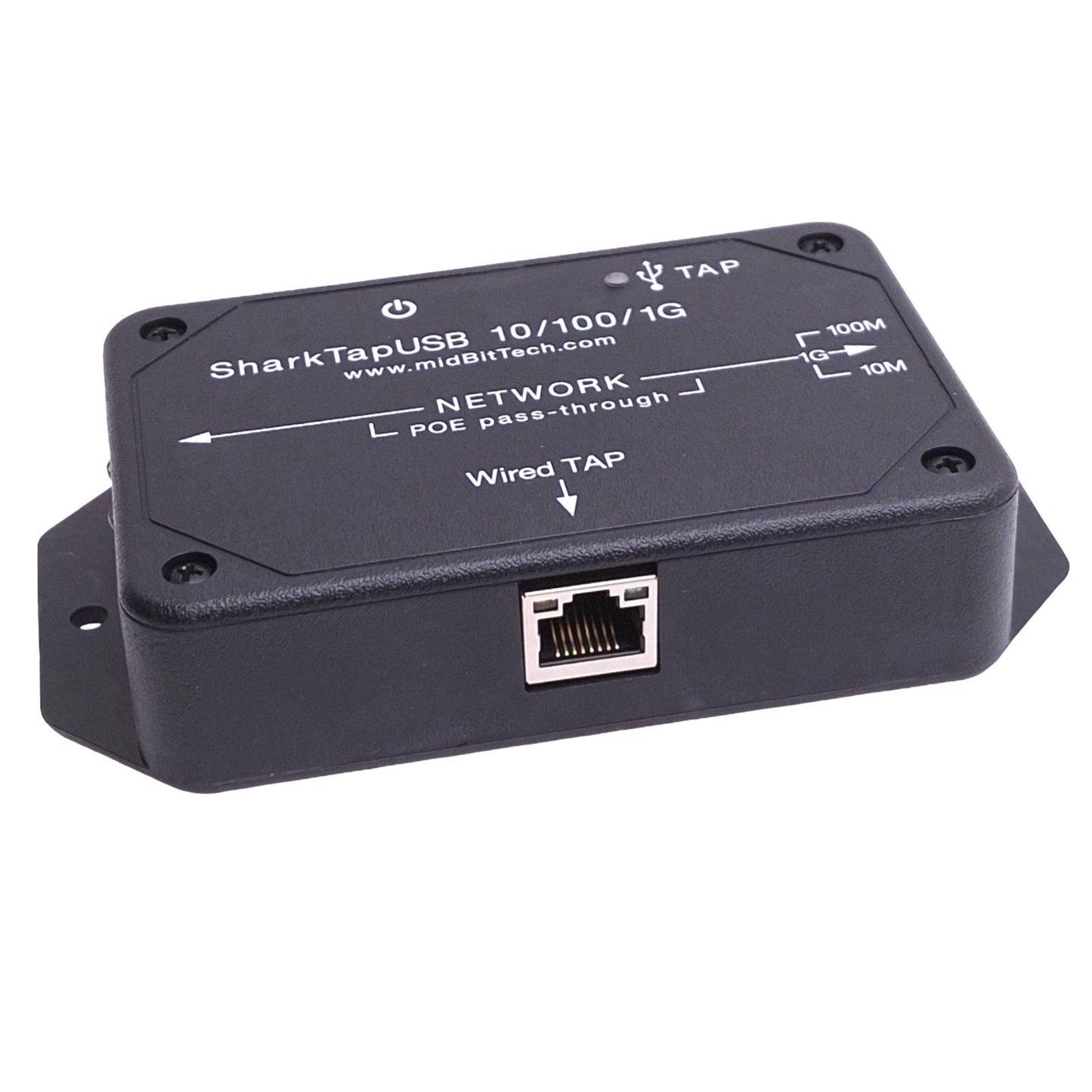 New MidBit Technologies SharkTapUSB 10/100/1G Gigabit Ethernet Tap, RJ45, USB-B