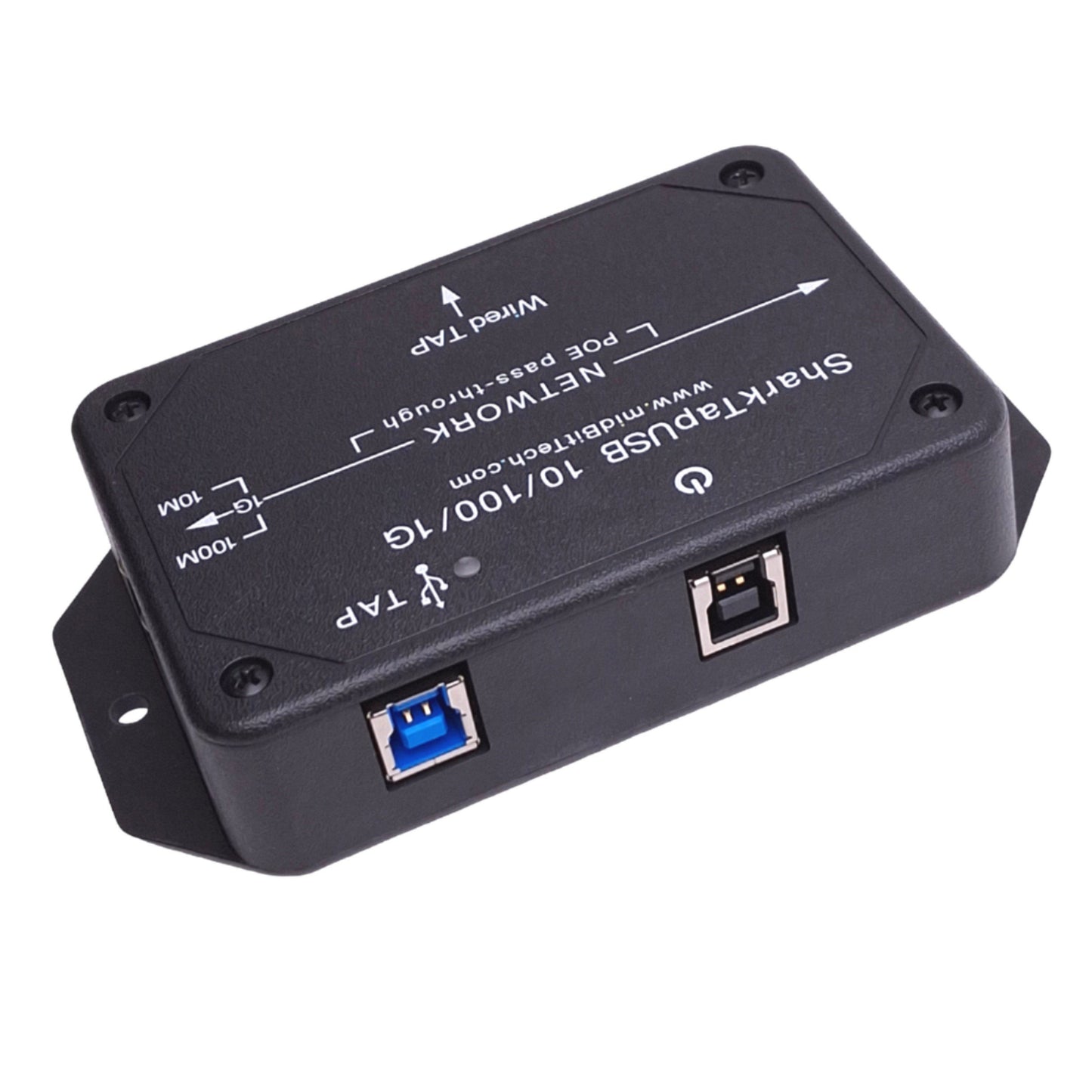 New MidBit Technologies SharkTapUSB 10/100/1G Gigabit Ethernet Tap, RJ45, USB-B