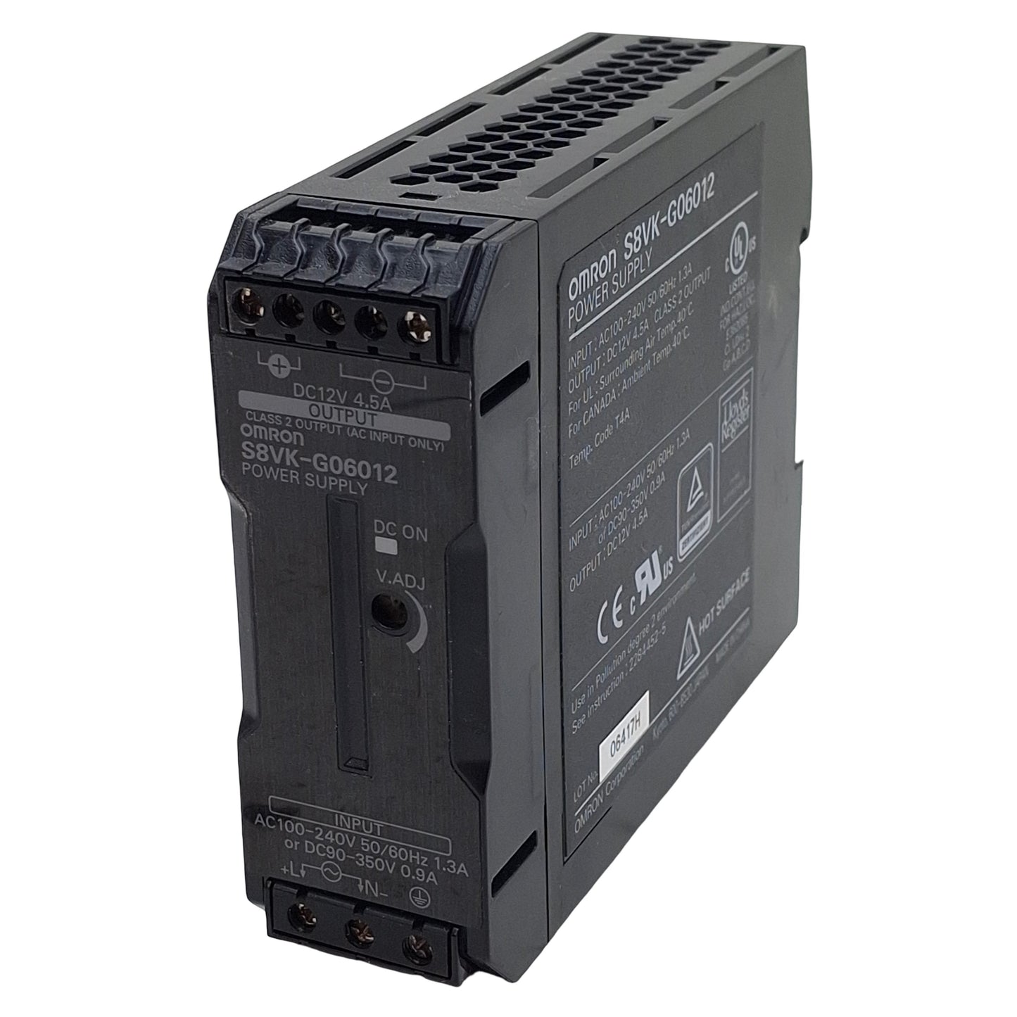 Used Omron S8VK-G06012 Power Supply, 100-240VAC/90-350VDC In, 4.5A 12VDC Out