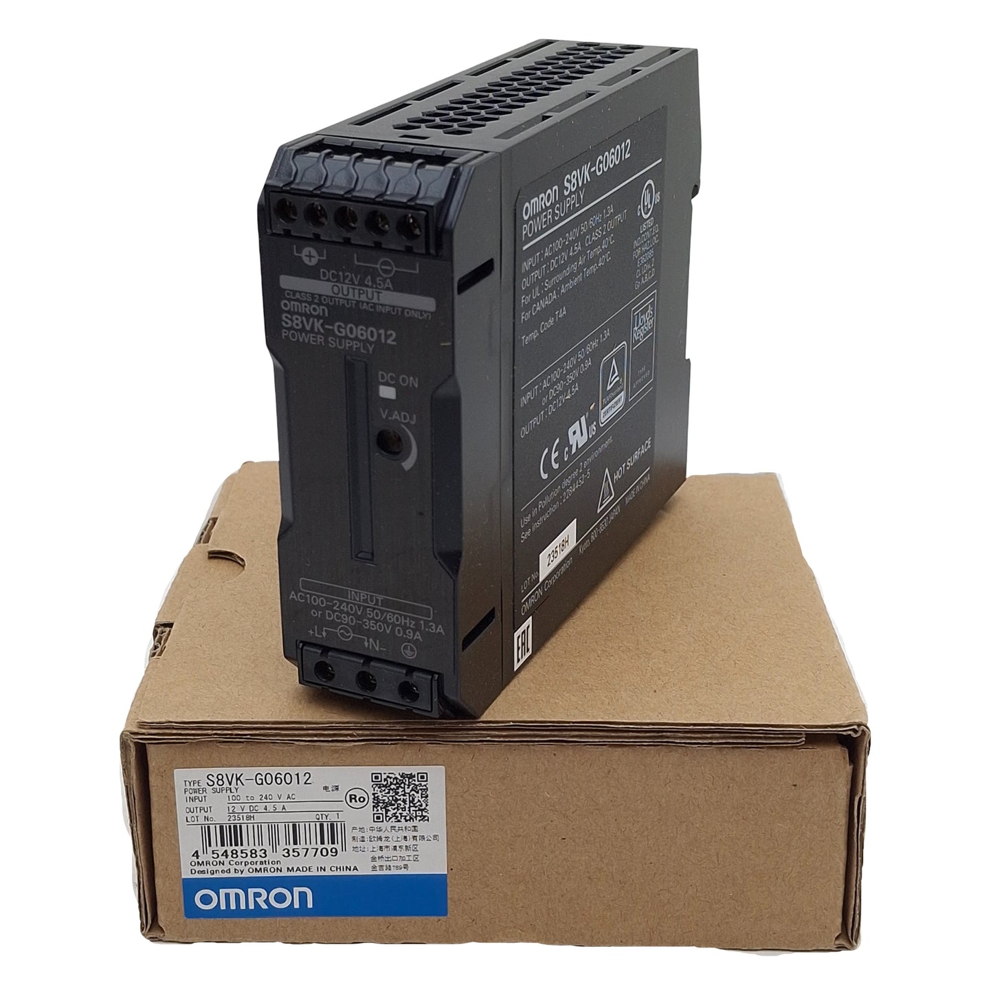 New Omron S8VK-G06012 Power Supply, 100-240VAC/90-350VDC In, 4.5A 12VDC Out