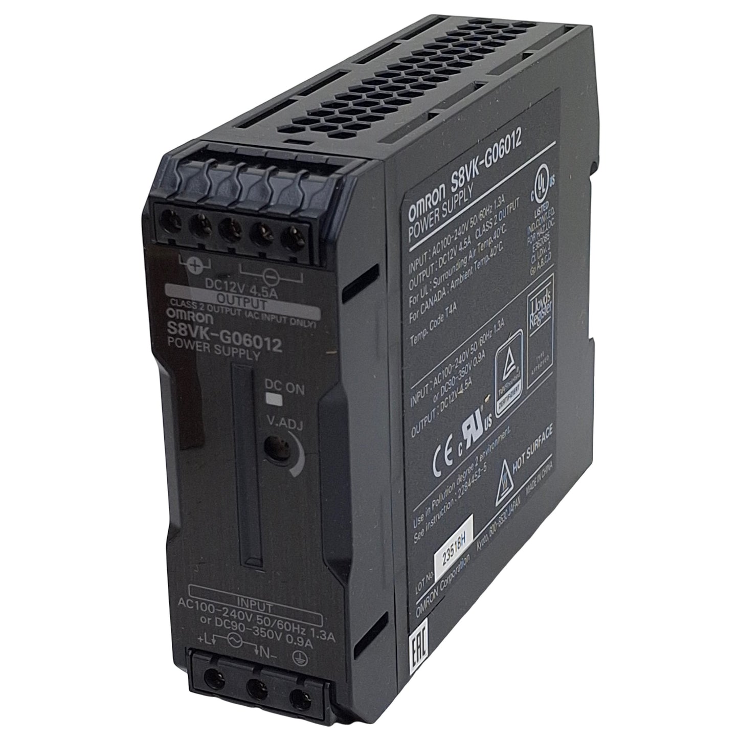 New Omron S8VK-G06012 Power Supply, 100-240VAC/90-350VDC In, 4.5A 12VDC Out