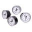 Used Lot of 4 Precision Fitting & Valve Co Pressure Gauges, ø1.5in, 100psi, 1/8in NPT