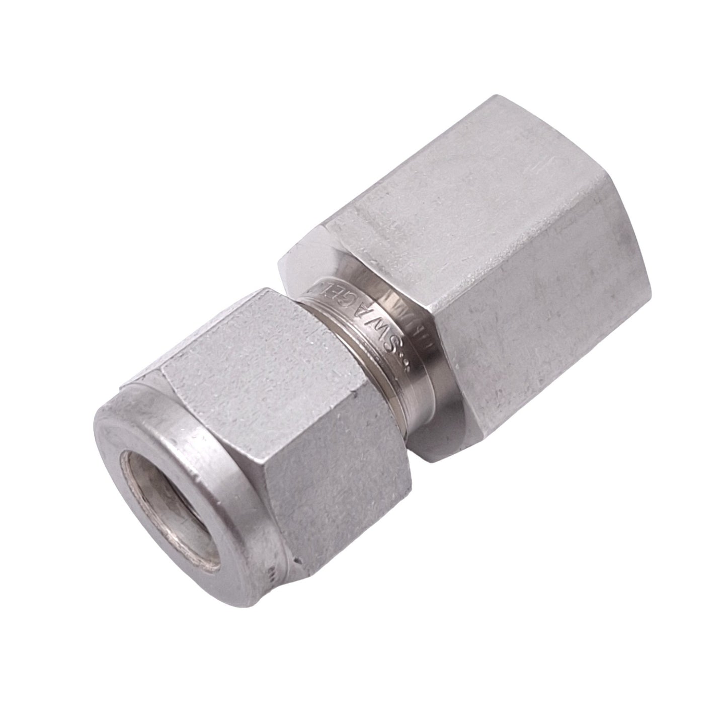 Used Swagelok SS-600-7-4 Stainless Steel Tube Fitting, 3/8in OD, 1/4in NPT Female