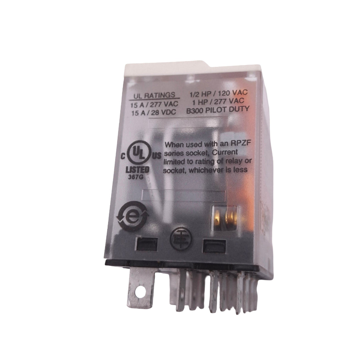 Used Lot of 4 Schneider RPM41F7 Relays, 4PDT 14-Pin, 277VAC 15A Max, 120VAC Coil