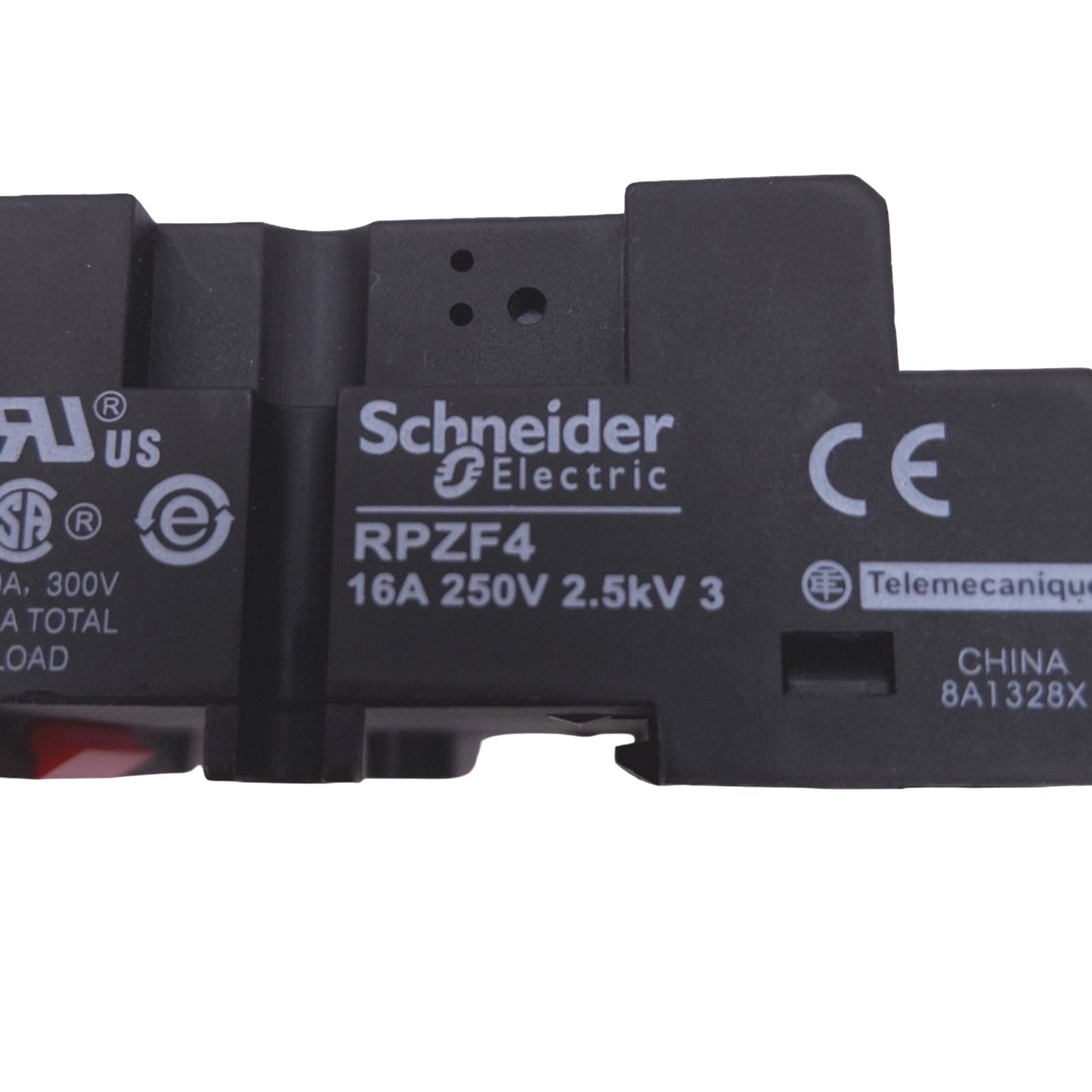 Used Lot of 4 Schneider RPZF4 Relay Sockets, 14-Pin Blade, 10A 300VAC/DC, DIN Rail