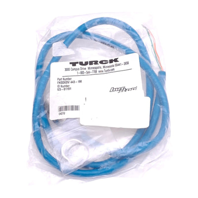 New Turck FKSDEDV 443-1M Busstop Cordset, M12 4-Pin Female, 1 Meter, 250V 4A