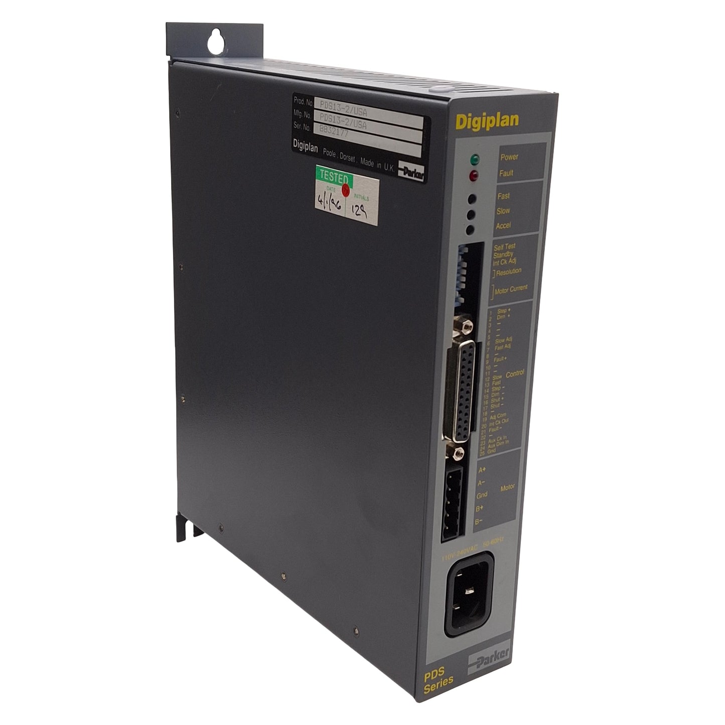 Used Parker PDS13-2/USA Digiplan PDS Type 2 Stepper Drive, 4000 steps/rev, 110-240VAC