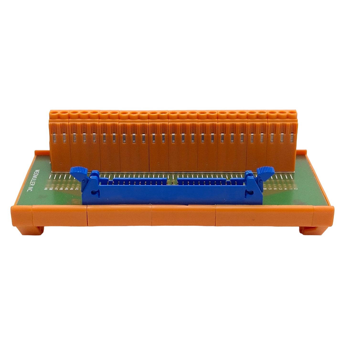 Used Weidmuller 914898/67 Breakout Board, 50-Pin IDC to Screw Terminals, DIN Rail