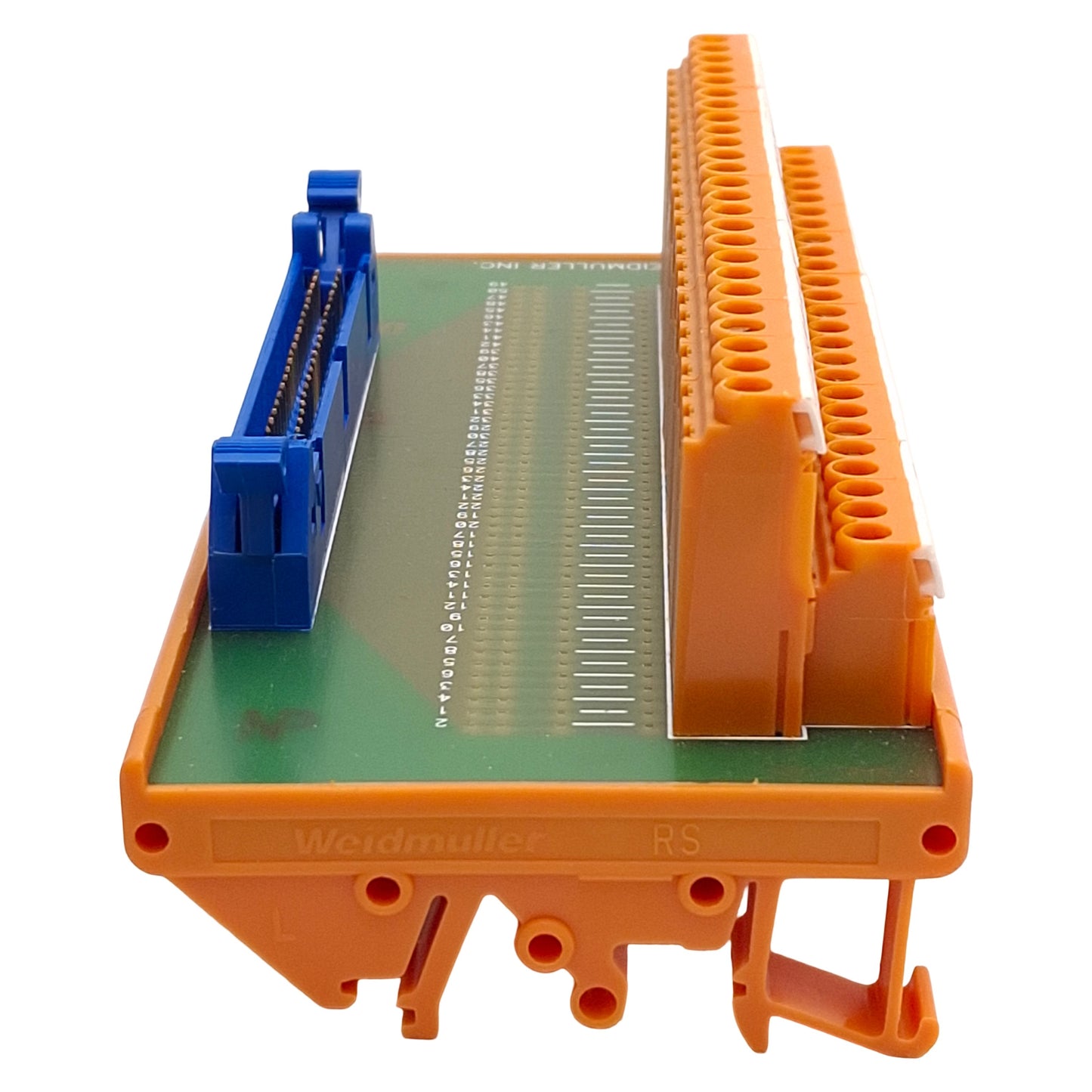 Used Weidmuller 914898/67 Breakout Board, 50-Pin IDC to Screw Terminals, DIN Rail