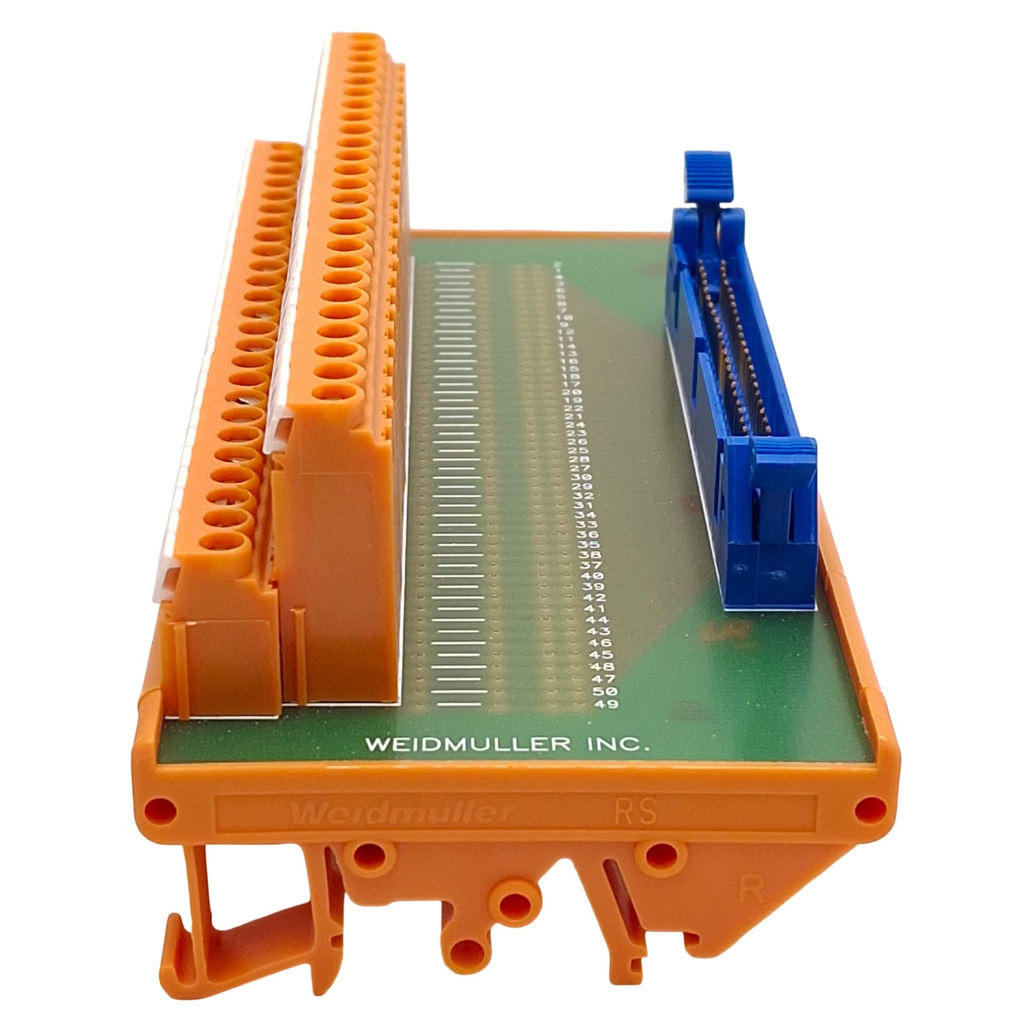 Used Weidmuller 914898/67 Breakout Board, 50-Pin IDC to Screw Terminals, DIN Rail