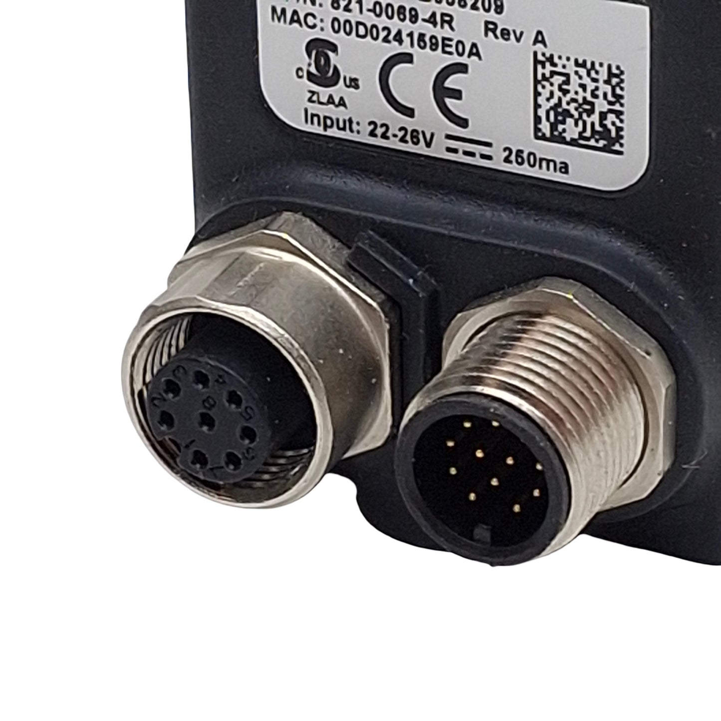 Used Cognex 821-0069-4R 4G7S Checker Sensor, 22-26VDC In, 24VDC Out, 12/8-Pin M12