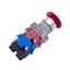 Used IDEC AVLW49902D-R-24V Red Illuminated Push/Twist E-Stop Switch, 22mm, 2NO 2NC