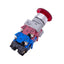 Used IDEC AVLW49902D-R-24V Red Illuminated Push/Twist E-Stop Switch, 22mm, 2NO 2NC