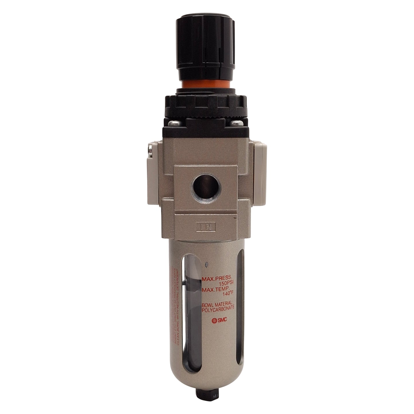 Used SMC AW20-N02CEH-CZ Pneumatic Filter Regulator, 5µm, 7-125psi Set, 1/4in NPT