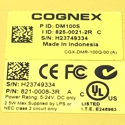 Used Cognex DM100S DataMan 100 Barcode Scanner Reader, 5-24VDC, RS-232, 15-Pin D-Sub