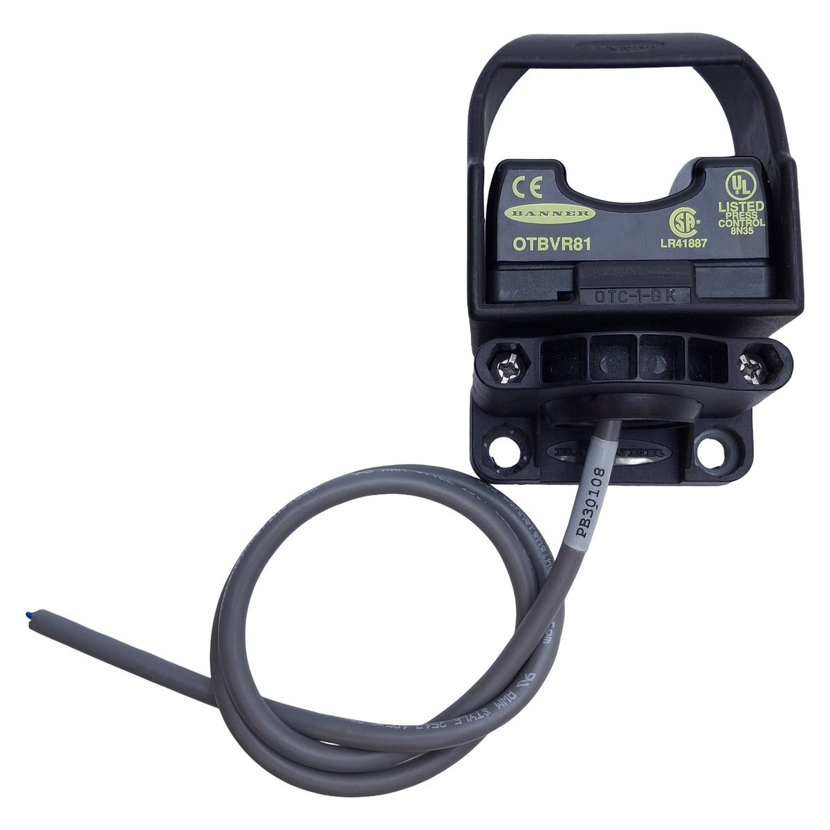 Used Banner OTBVR81 Optical Momentary Touch Button 20-30VAC/DC, SPDT, 2ft Cable