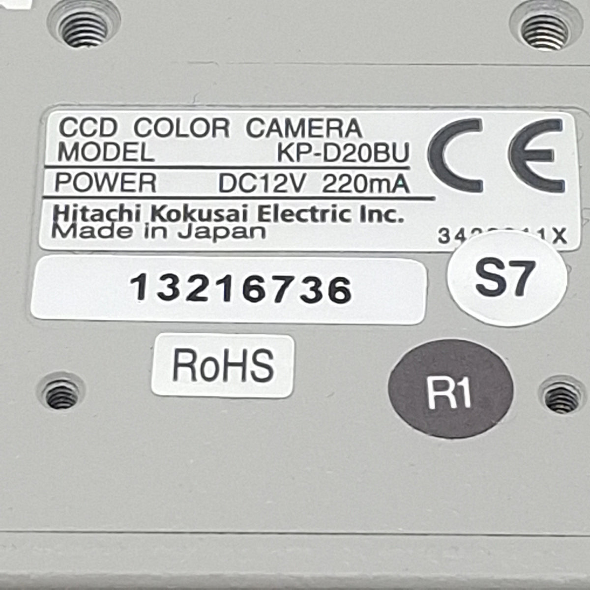 New Hitachi KP-D20BU CCD Color Camera, 1/2in, 12VDC, 768x494, S-Video Out, C-Mount