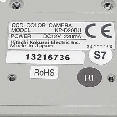 New Hitachi KP-D20BU CCD Color Camera, 1/2in, 12VDC, 768x494, S-Video Out, C-Mount