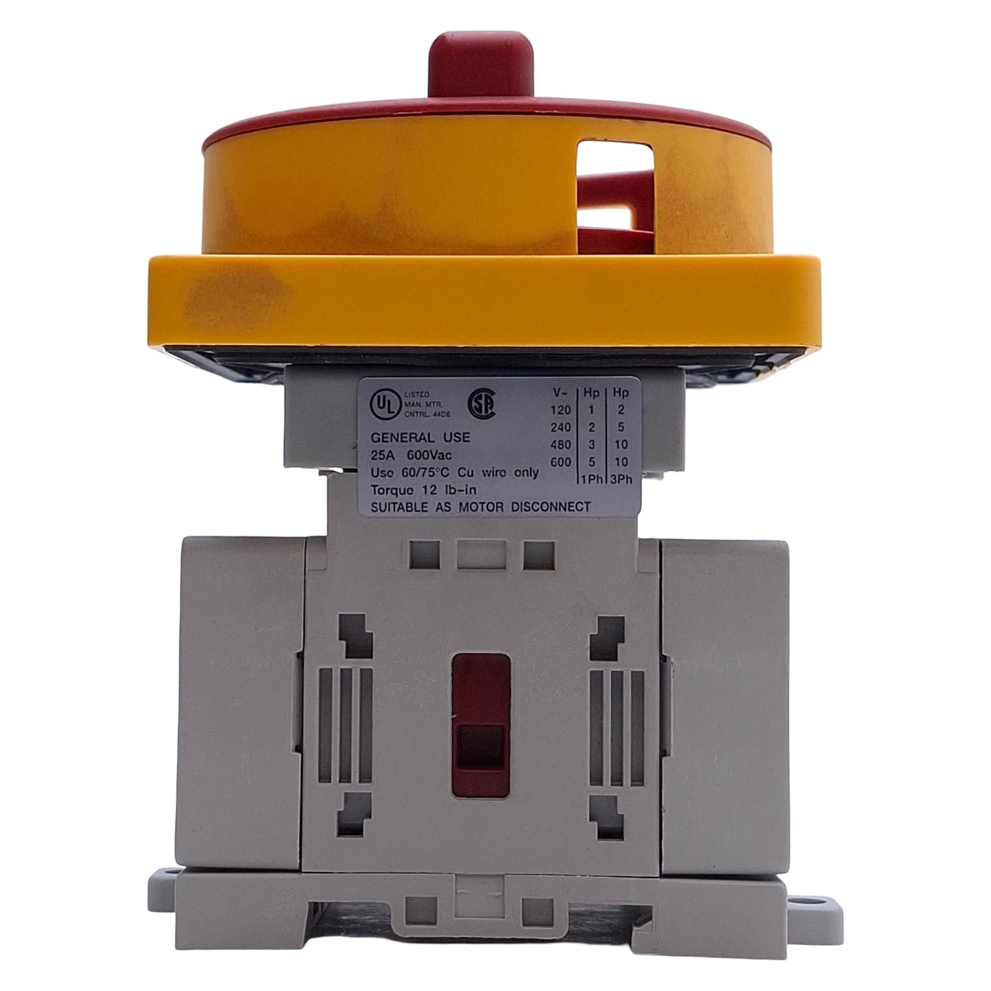 Used Allen Bradley 194L-E25-1753 Disconnect Switch 25A 3-Pole w/Rotary ON-OFF Handle