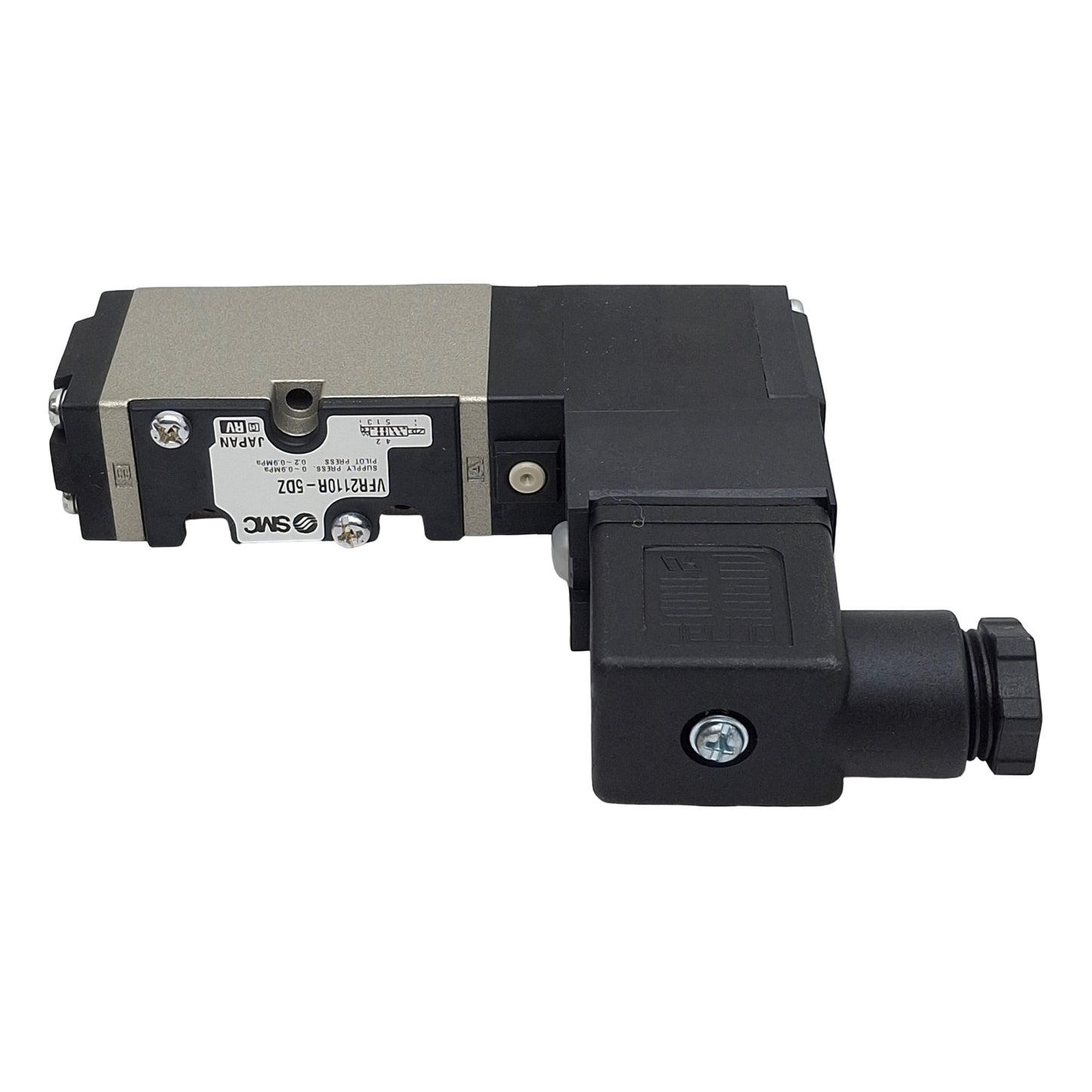 New – Open box SMC VFR2110R-5DZ Solenoid Valve, 5/2-Way, 0-0.9MPa, DIN Terminal, 24VDC Coil