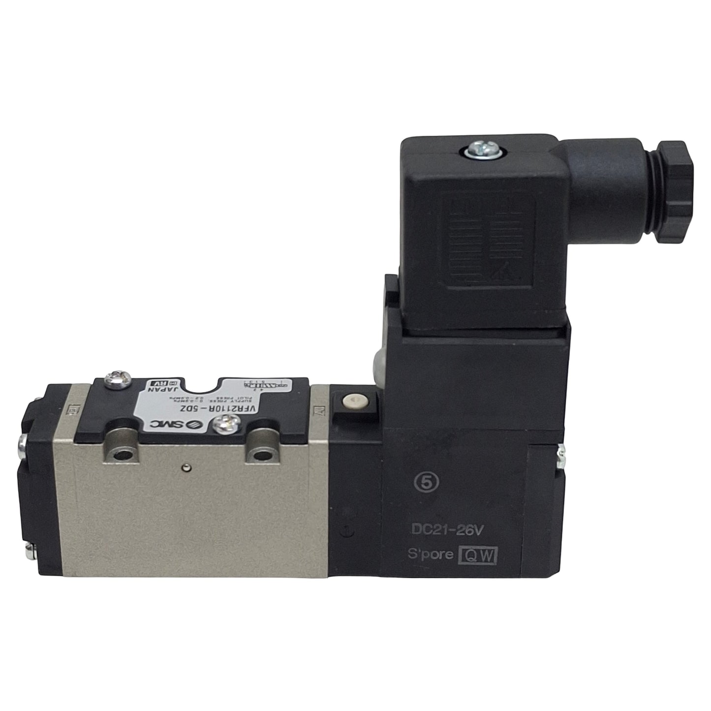New – Open box SMC VFR2110R-5DZ Solenoid Valve, 5/2-Way, 0-0.9MPa, DIN Terminal, 24VDC Coil