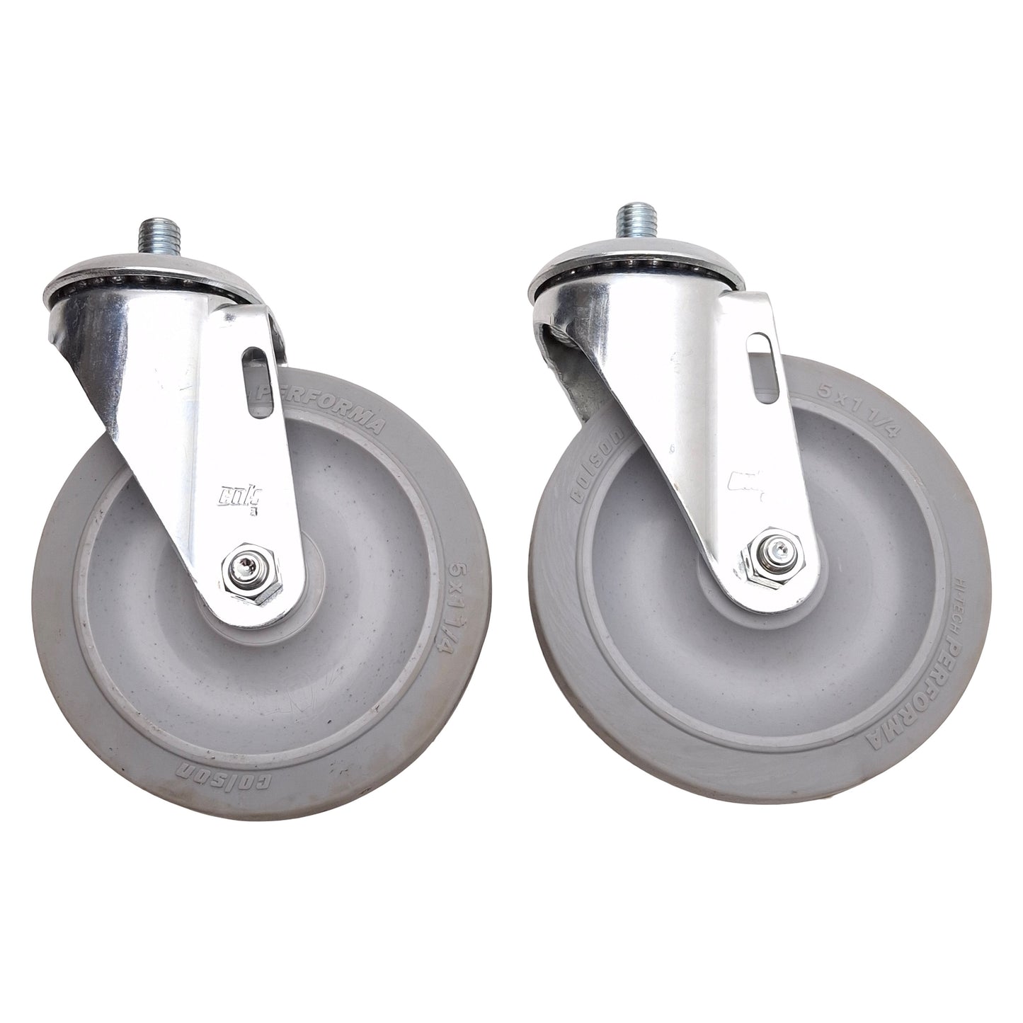 Used Lot of 2 Colson 2.05254.445 MTG10 Stem Mount Swivel Caster ø5in x 1-1/4in 325lbs