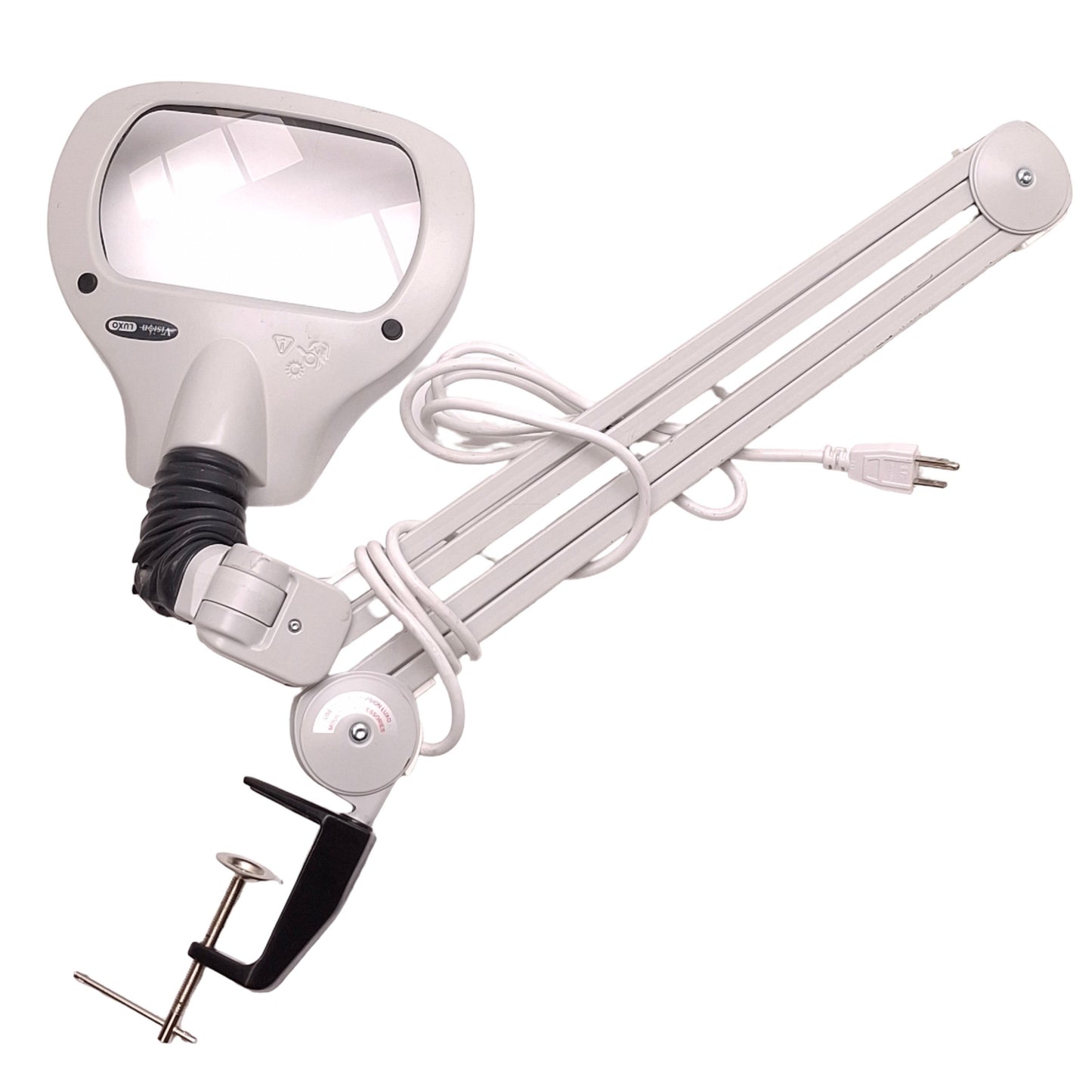 Used Luxo WAL025970 Wave LED Magnifier, 30in Arm, 3.5D, 100-120VAC, 200mm WD *Clamp*