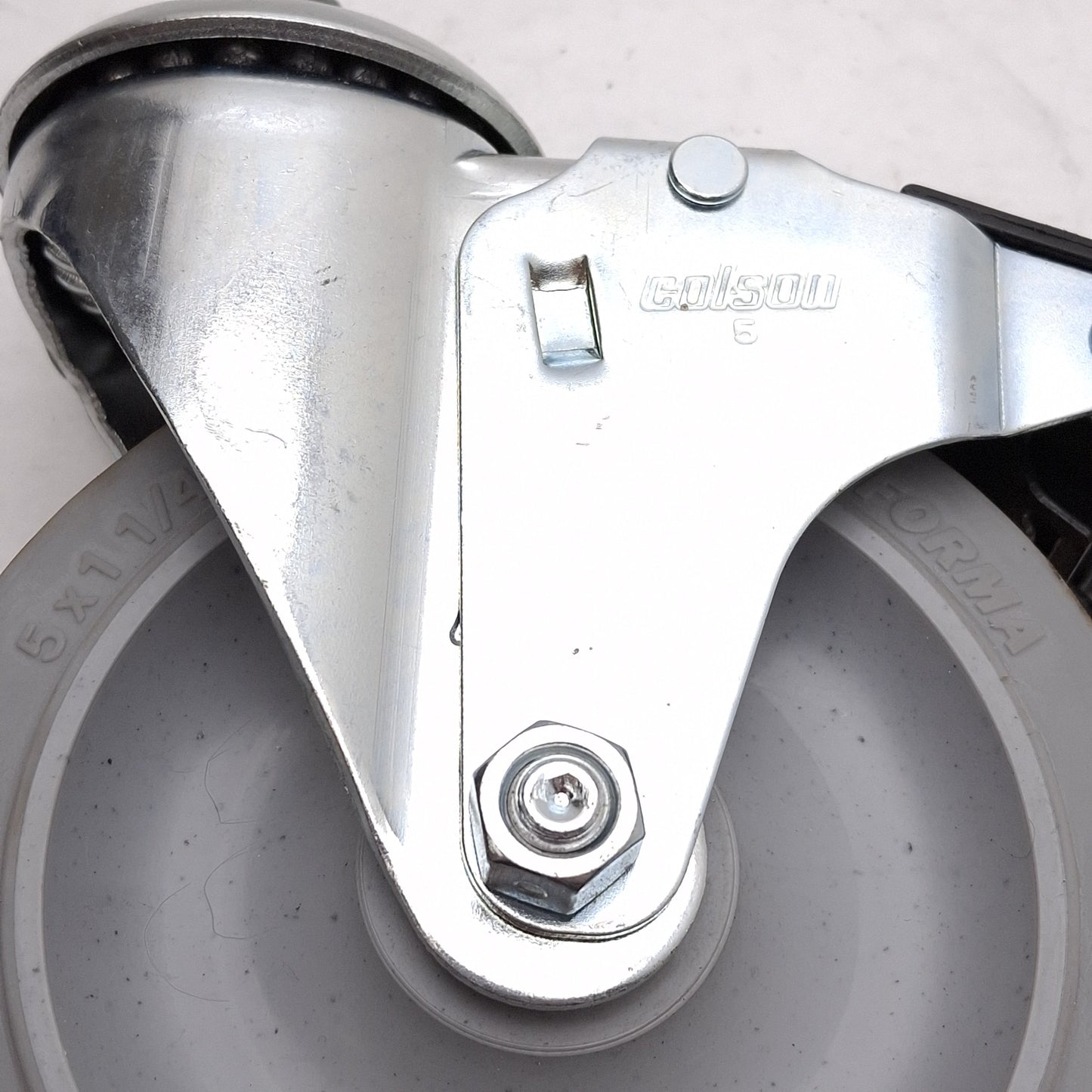 Used Lot of 2 Colson 2.05254.445 MTG10 BRK5 Stem Mount Swivel Caster, ø5in x 1-1/4in