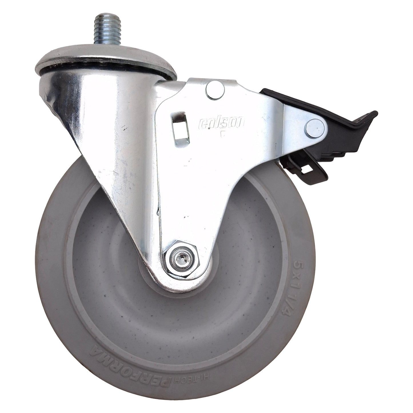 Used Lot of 2 Colson 2.05254.445 MTG10 BRK5 Stem Mount Swivel Caster, ø5in x 1-1/4in