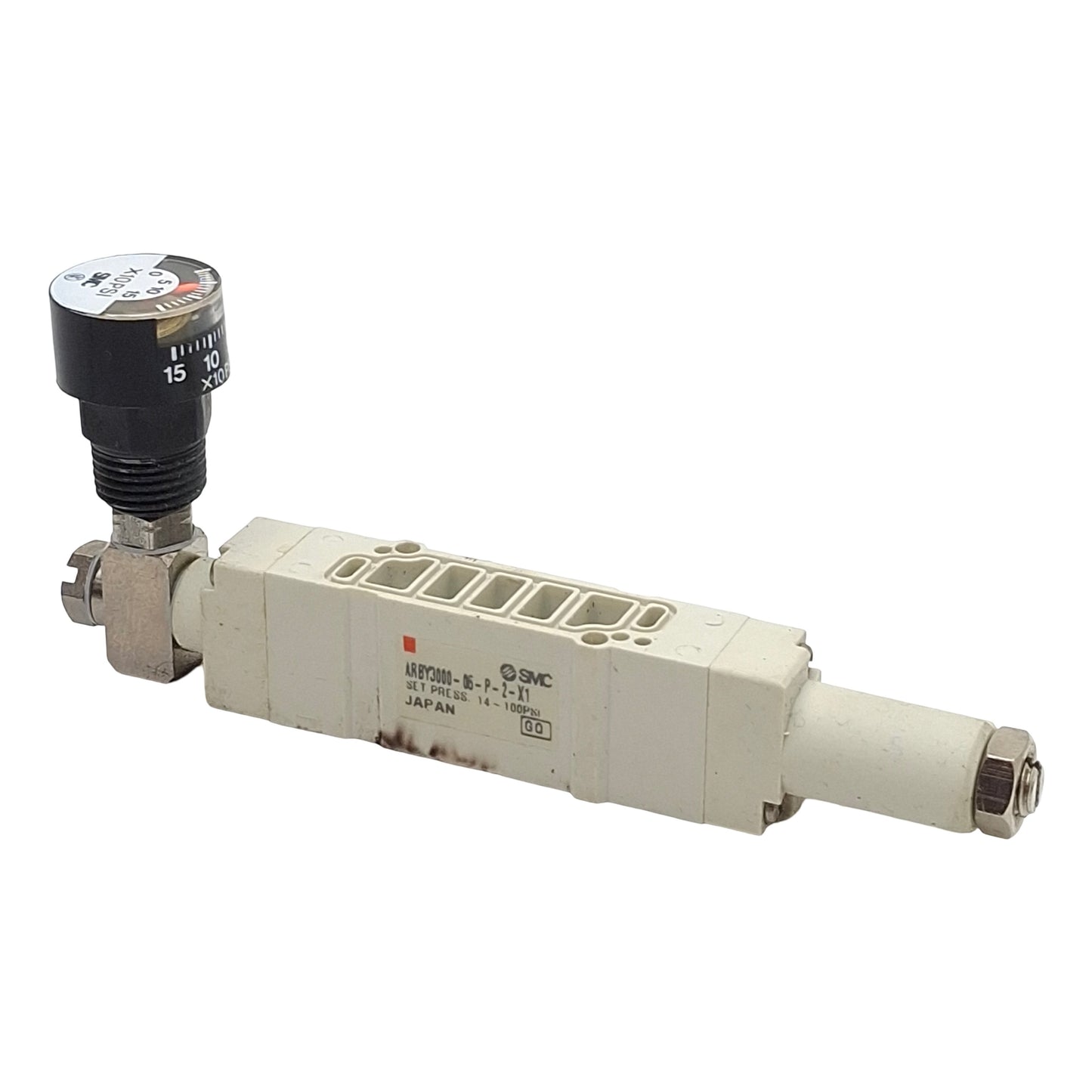 Used SMC ARBY3000-06-P-2-X1 Interface Regulator, 14-100psi Set, 0-150psi Gauge