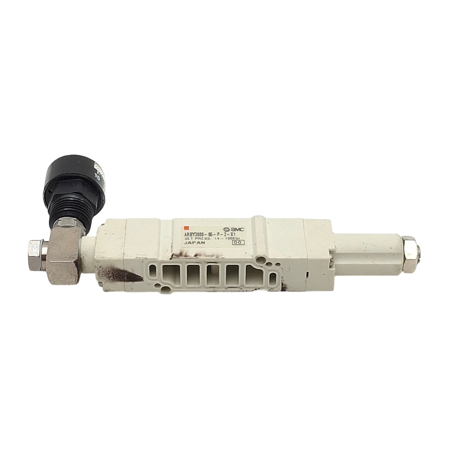 Used SMC ARBY3000-06-P-2-X1 Interface Regulator, 14-100psi Set, 0-150psi Gauge