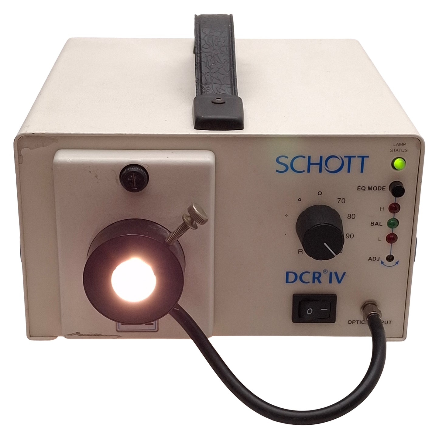 Used Schott A20890 DCR-IV Fiber Optic Light Source, 150W, 90-250VAC, RS-232, ø18mm