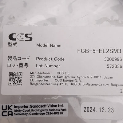 New CCS FCB-5-EL2SM3 Straight Extension Cable, For 24VDC LED Lights, 5.0m Length