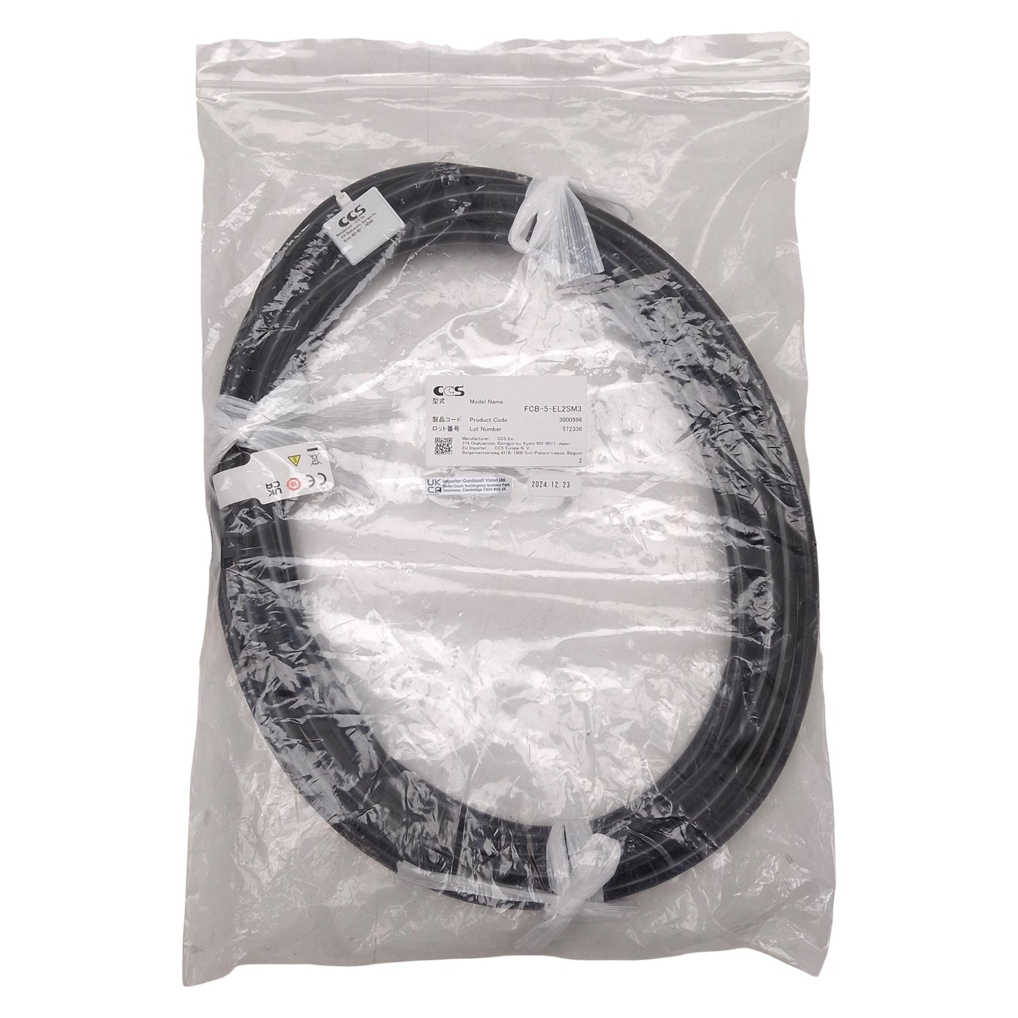 New CCS FCB-5-EL2SM3 Straight Extension Cable, For 24VDC LED Lights, 5.0m Length