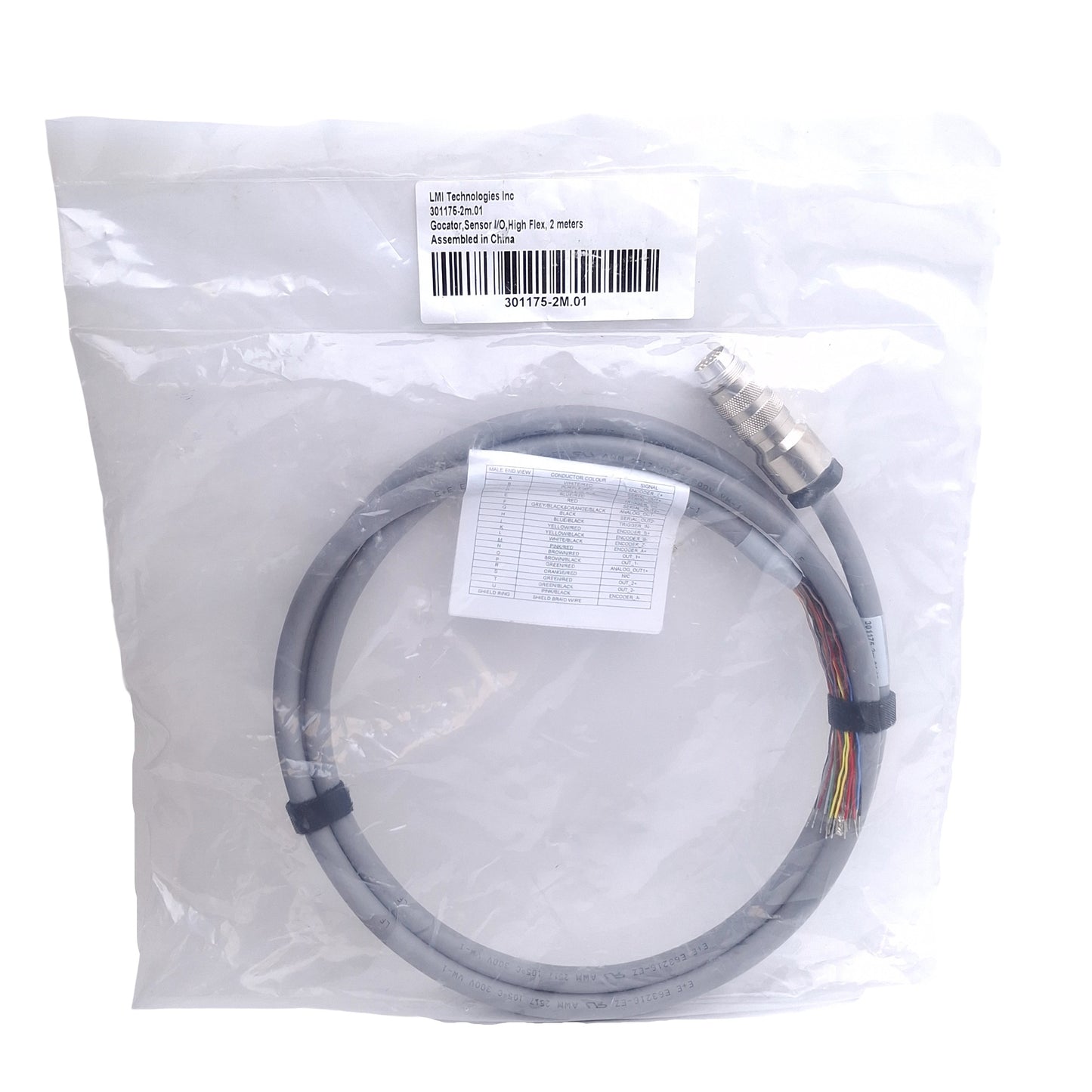 New LMI Technologies 301175-2m0.1 Gocator Sensor I/O Cordset, I/O to Open Wire, 2m