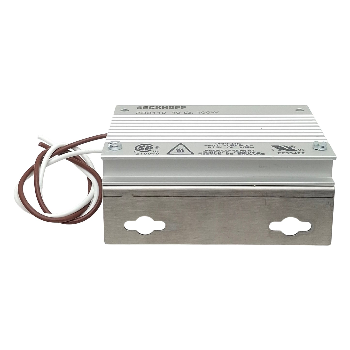 Used Beckhoff ZB8110 External Braking Resistor, 100W, 10 Ω, 600VAC/850VDC, 12/19A