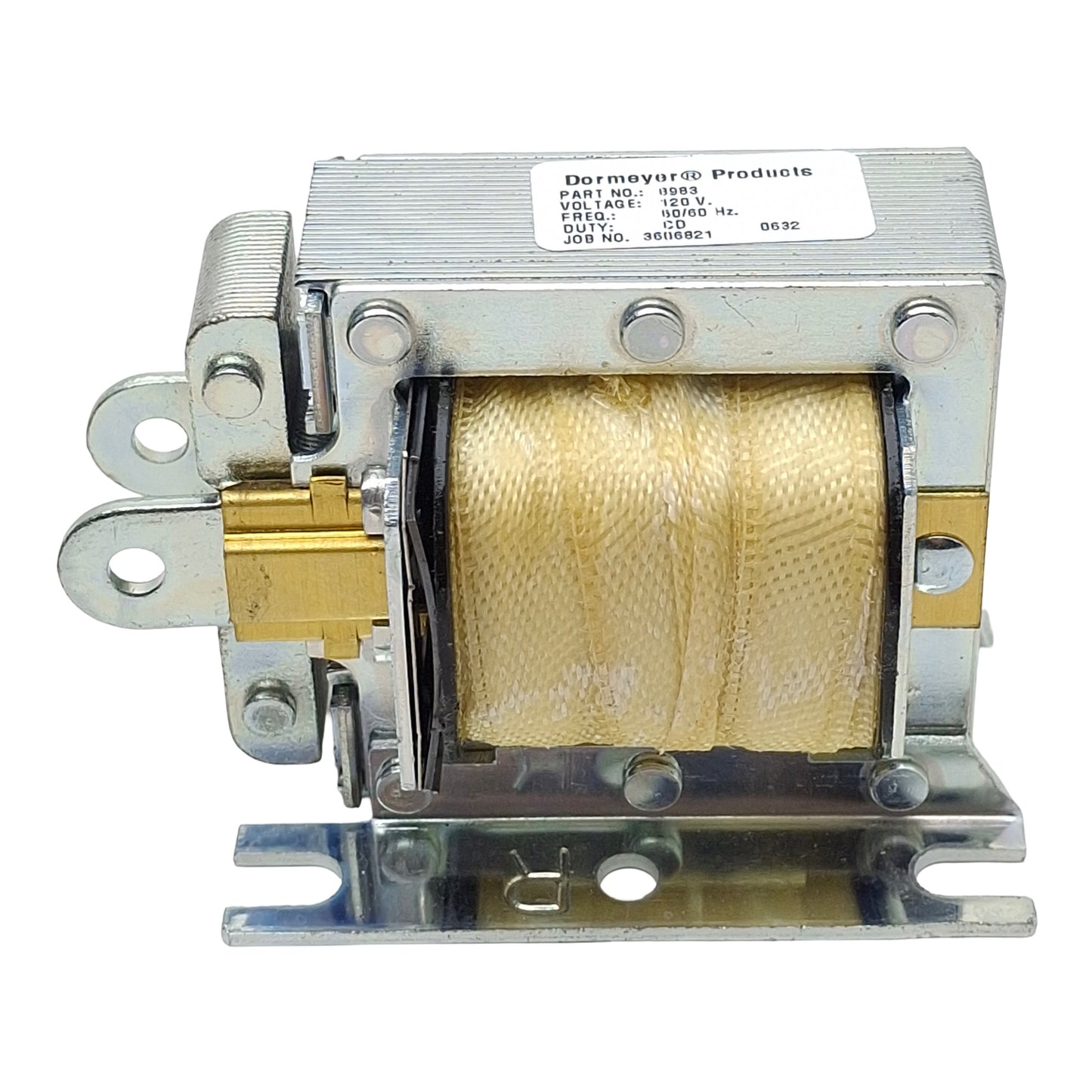 Used Dormeyer 8983 Solenoid Valve Coil, 120VAC 50/60Hz, Solder Terminal, Base Mount