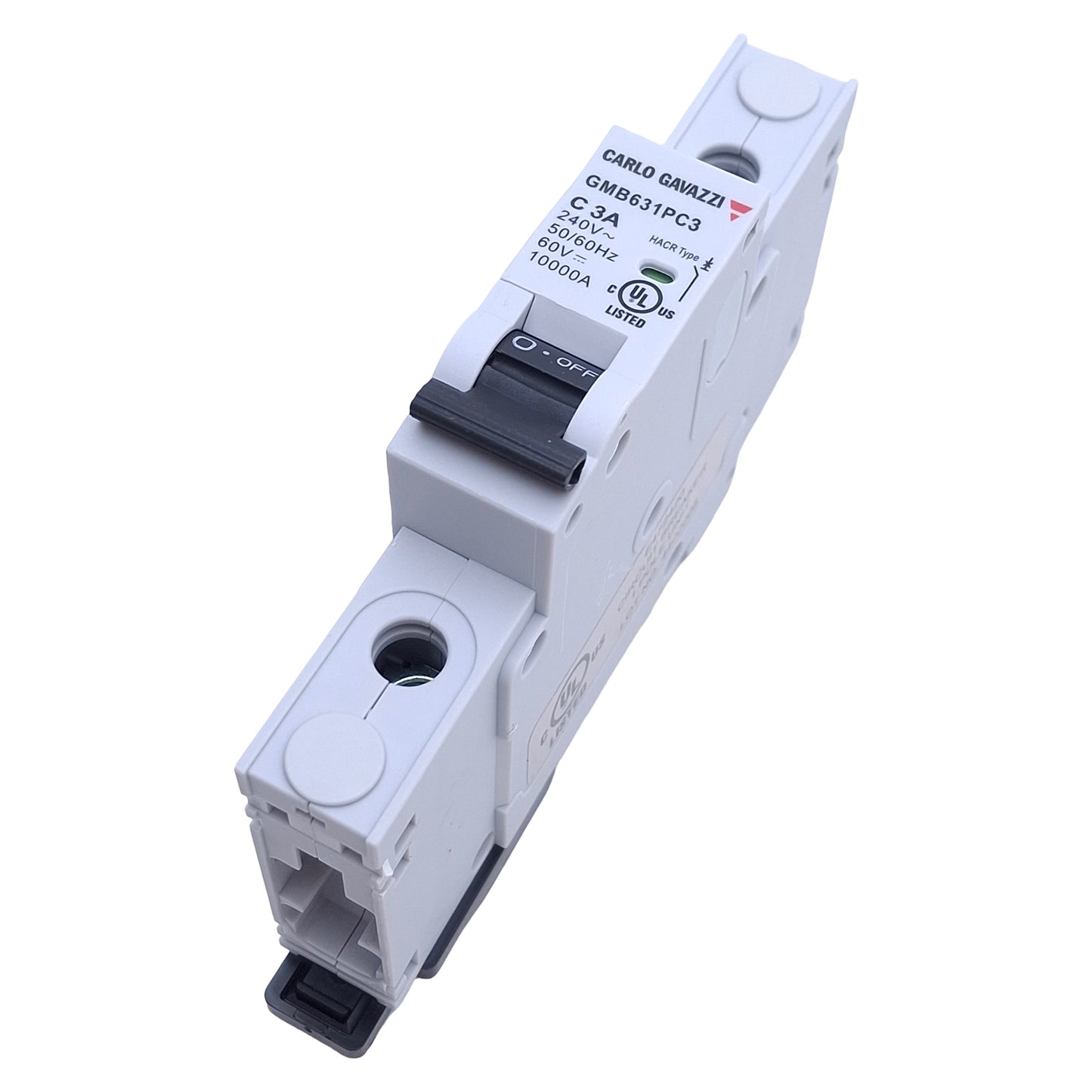 New – Open box Carlo Gavazzi GMB631PC3 Circuit Breaker 1-Pole, 3A, 240VAC, DIN Rail Mount