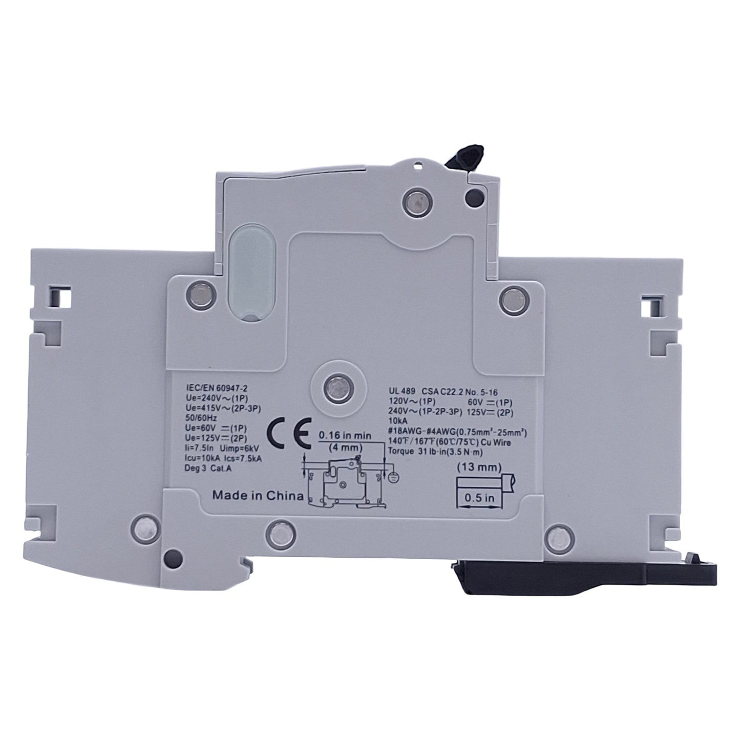 New – Open box Carlo Gavazzi GMB631PC3 Circuit Breaker 1-Pole, 3A, 240VAC, DIN Rail Mount