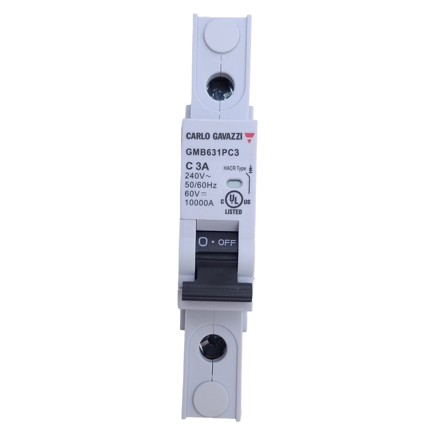 New – Open box Carlo Gavazzi GMB631PC3 Circuit Breaker 1-Pole, 3A, 240VAC, DIN Rail Mount