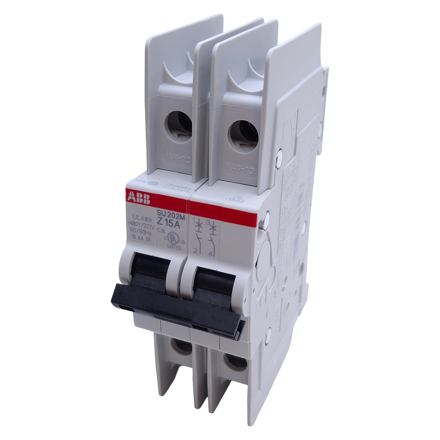 New – Open box ABB SU202M-Z15 Miniature Circuit Breaker 2-Pole, 15A, 250VAC, DIN Rail
