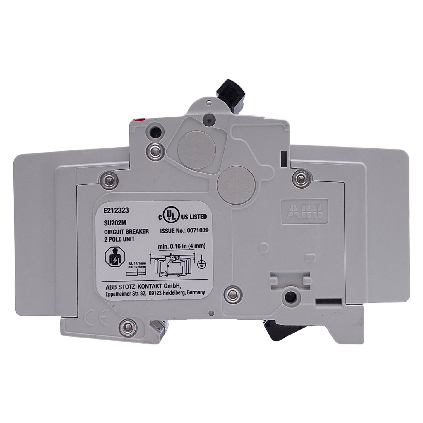 New – Open box ABB SU202M-Z15 Miniature Circuit Breaker 2-Pole, 15A, 250VAC, DIN Rail