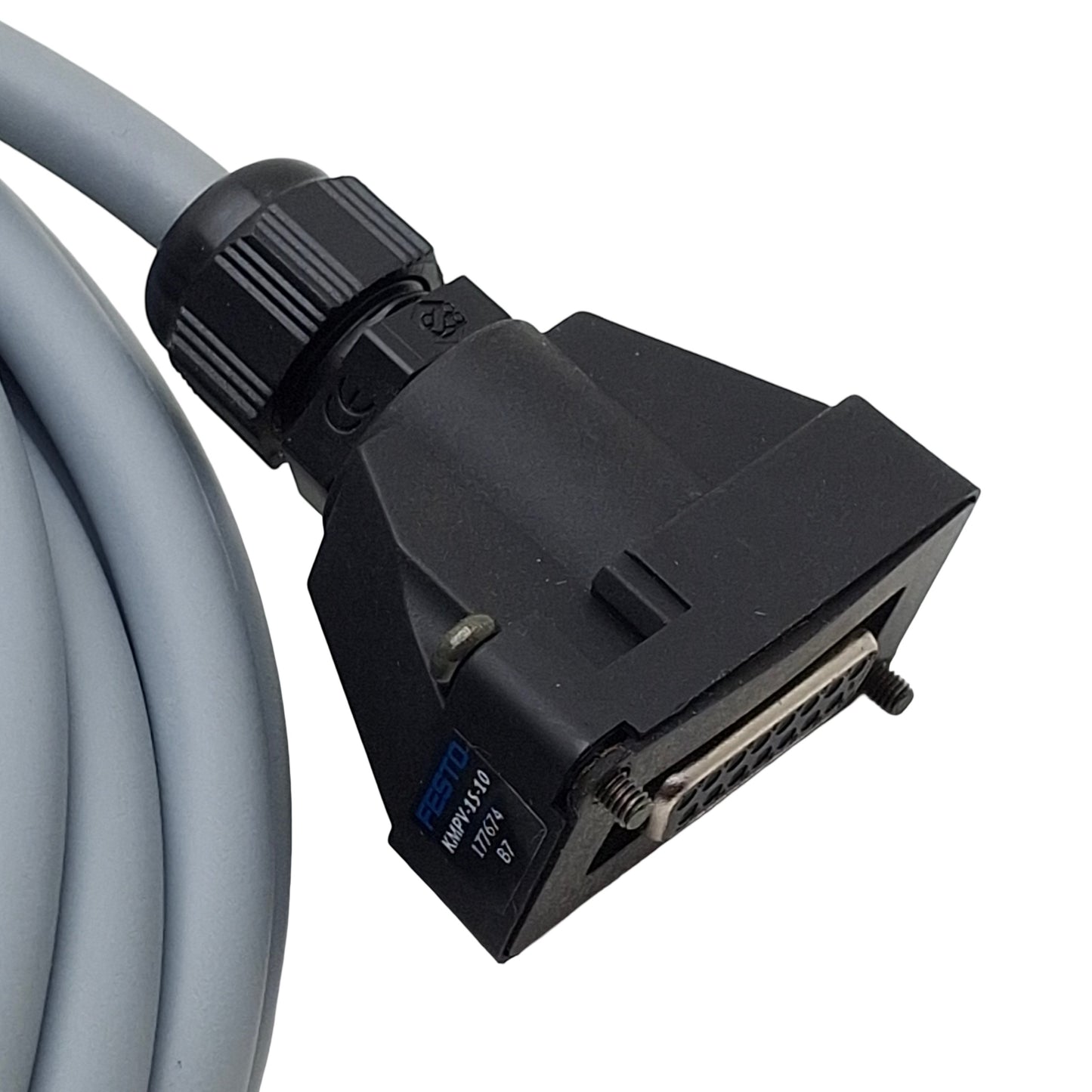 New Festo 177674 Plug Socket With Cable, 15-Pin Sub-D Female to Leads, 24VDC, 10m
