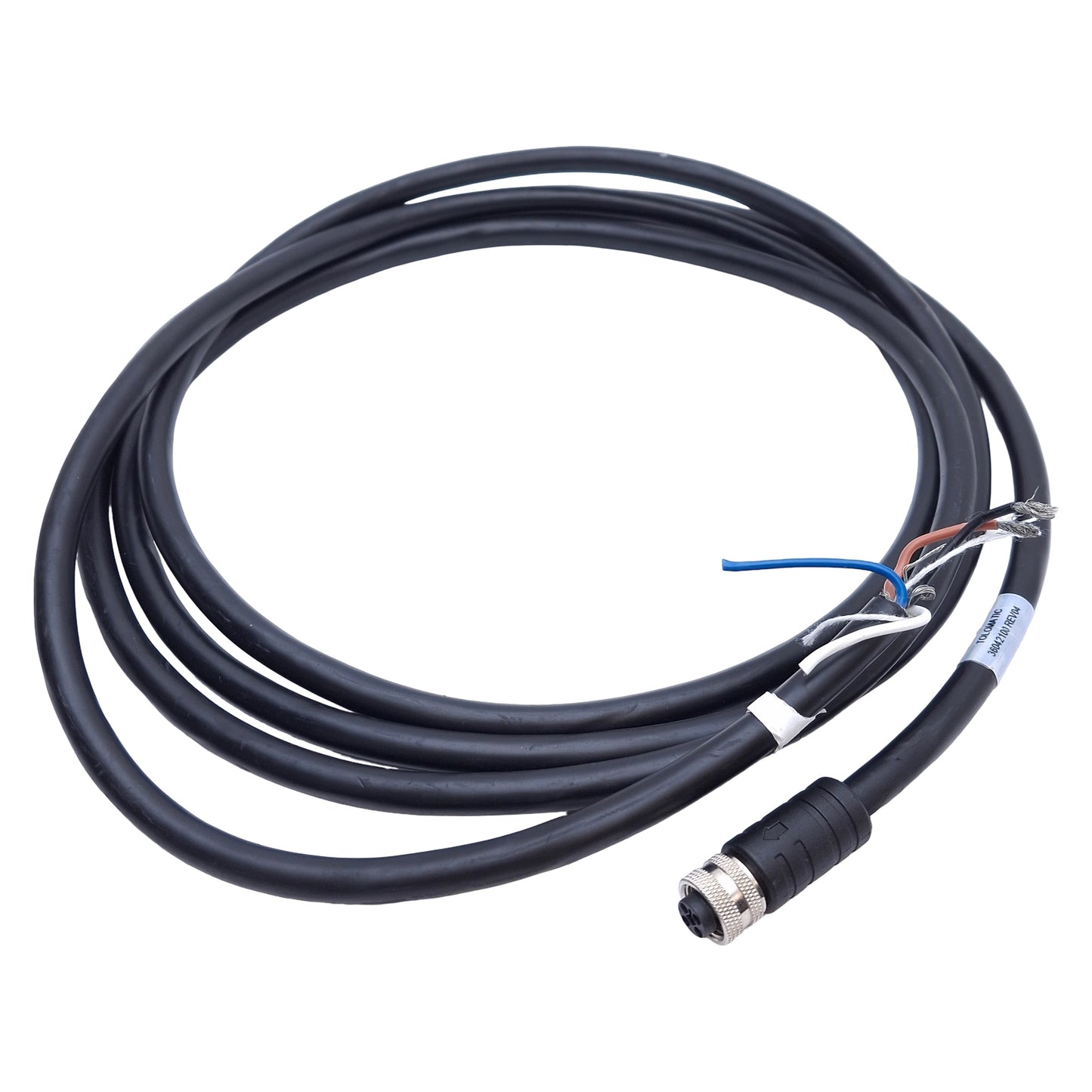 Used Tolomatic 36042100 Motor Cable M12 4-Pin Female to Flying Leads, 9ft Length