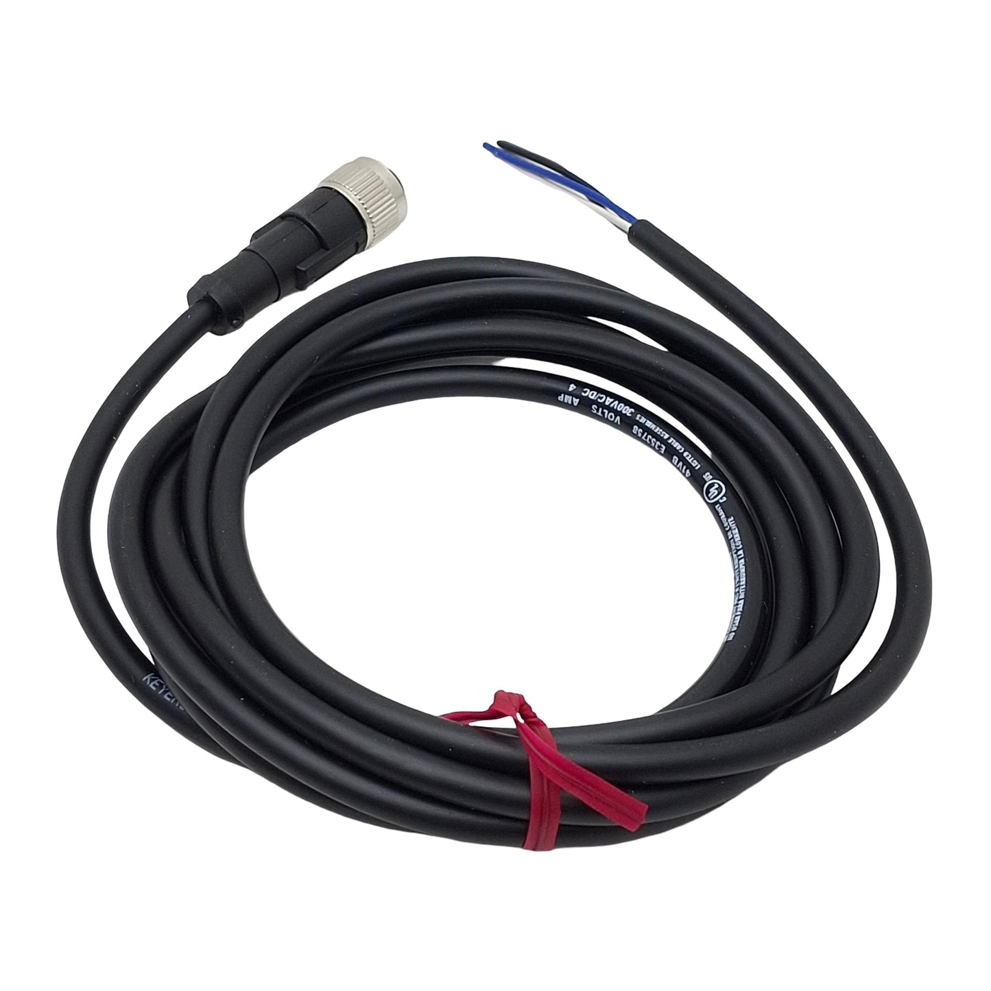 New – Open box Keyence OP-87634 Connector Cable, 4-Pin M12 Female to Leads, 4A 300VAC/DC, 2m