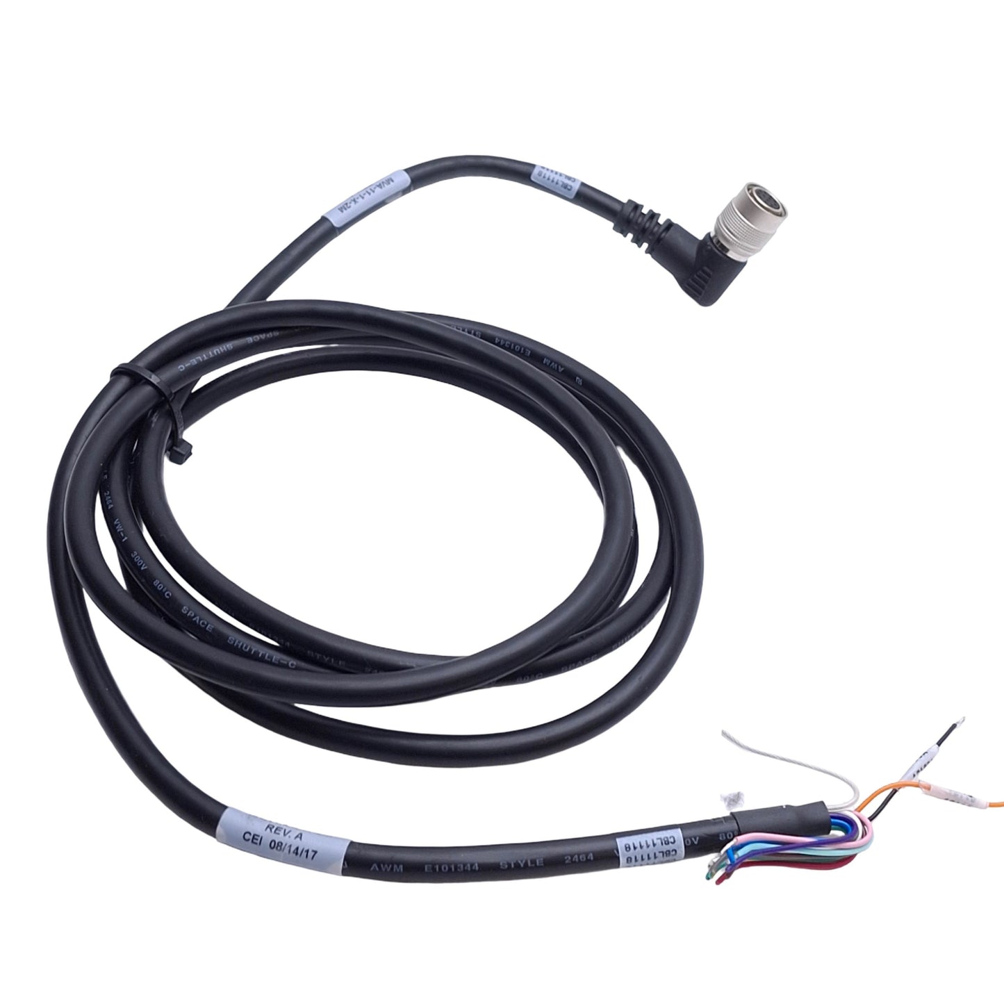 Used CEI MVA-11-1-X-2M Hirose Camera Cable, Hirose 12-Pin Female to Flying Leads, 2m