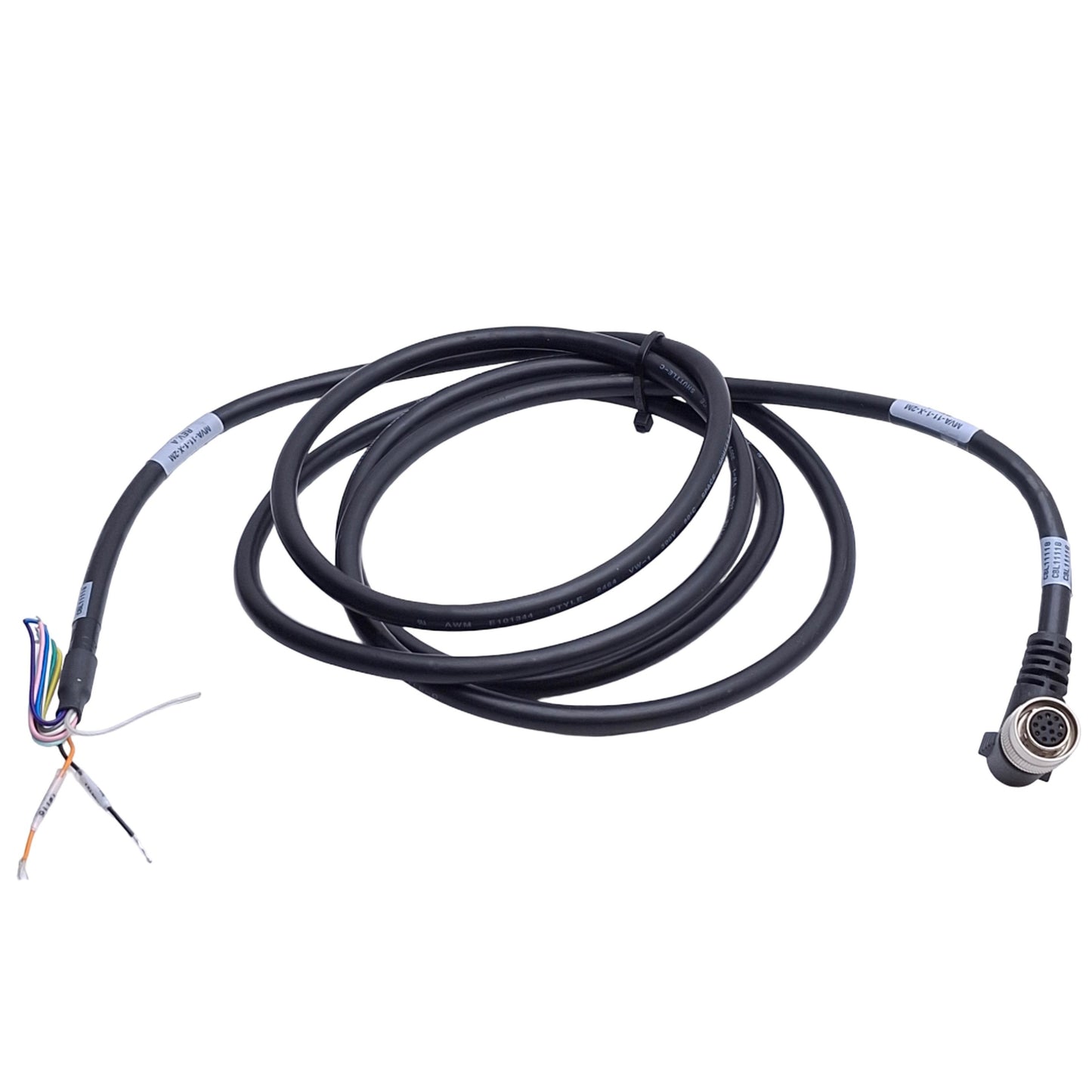 Used CEI MVA-11-1-X-2M Hirose Camera Cable, Hirose 12-Pin Female to Flying Leads, 2m