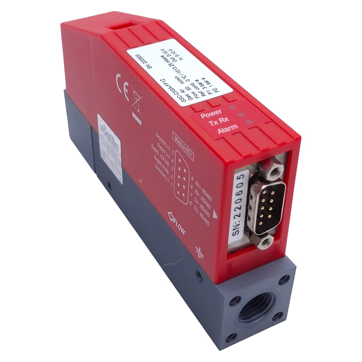 Used Vogtlin GSC-C5SA-FF12 Thermal Mass Flow Controller 24VDC, 50ln/min Flow, G1/4"