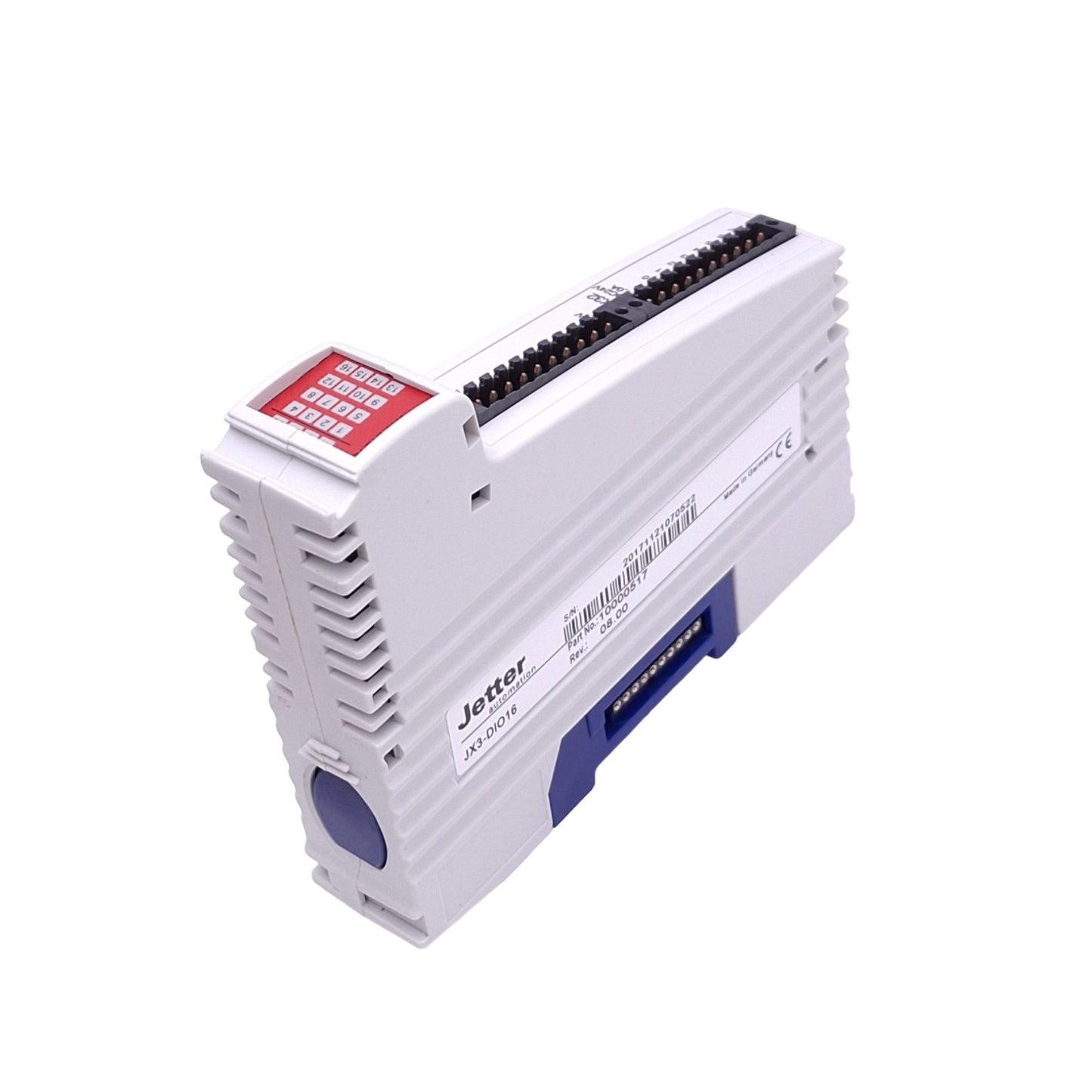 Used Jetter JX3-DIO16 Digital I/O Expansion Module, 16-Channel 8DI 8DO, 24VDC