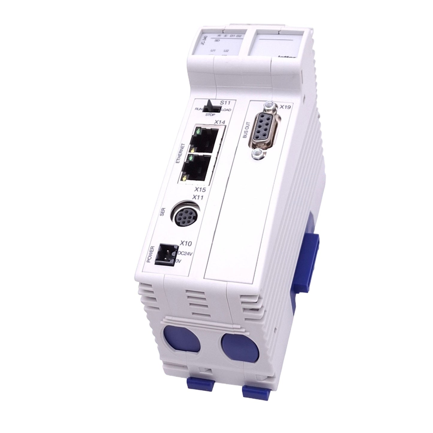 Used Jetter JC-340-0 JetControl PLC Module, 3-Axis, DB9F RJ45, 24VDC, DIN Rail